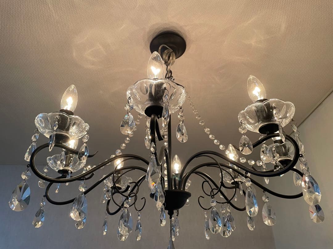 LED付・簡単取付】8灯シャンデリアライト