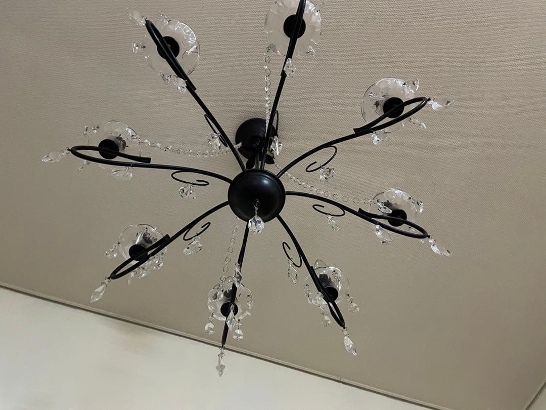 LED付・簡単取付】8灯シャンデリアライト