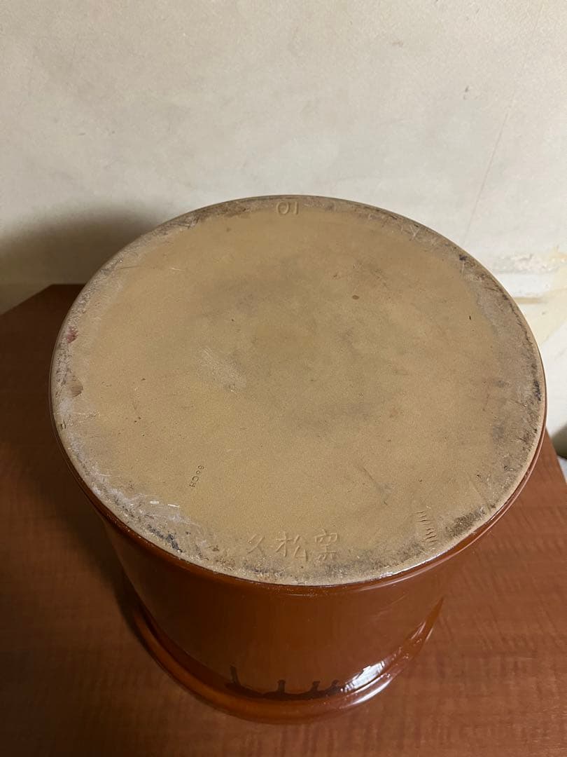 【味噌作り】【久松窯】漬物容器　切立10号蓋付