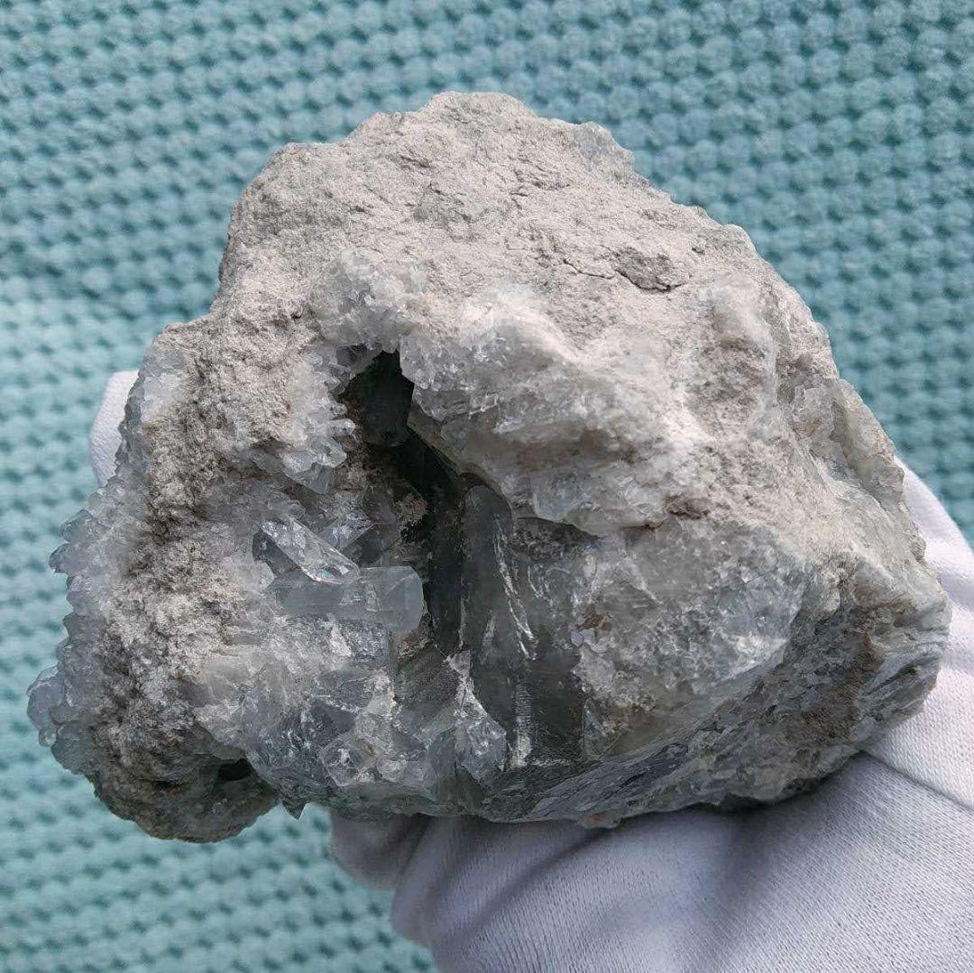 高品質 750g セレスタイト 天青石 セレスタイン 原石 クラスター ジオード