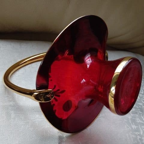 美品☆ムラノガラス 赤 金彩 24K ヴェネチアン イタリア製