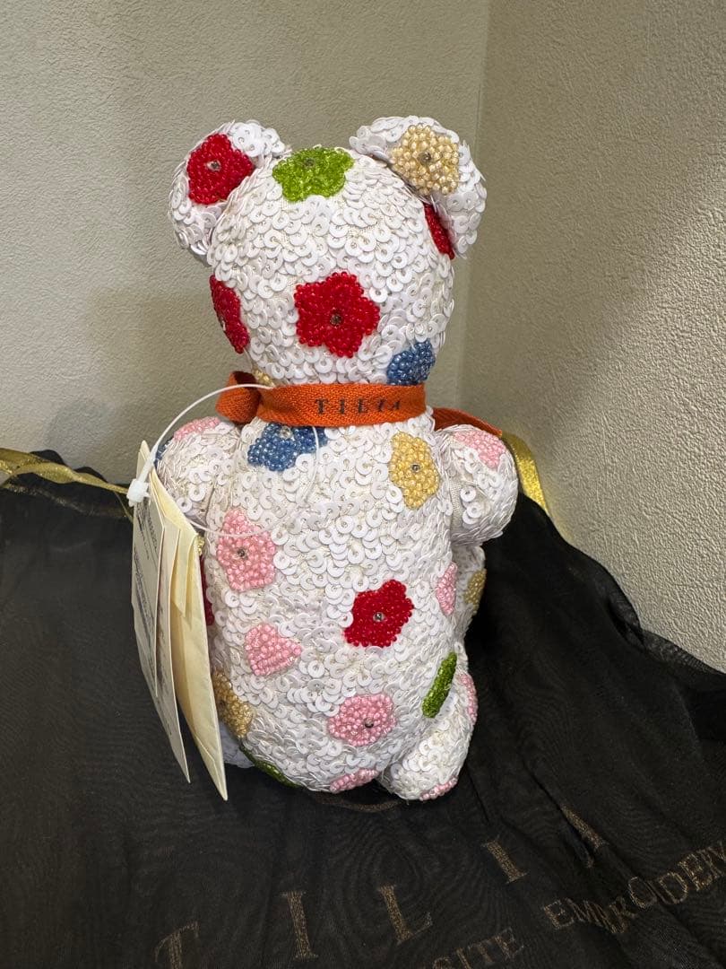 【美品】希少 チリア 田川啓二 ビーズとスパンコール刺繍のベア Mサイズ