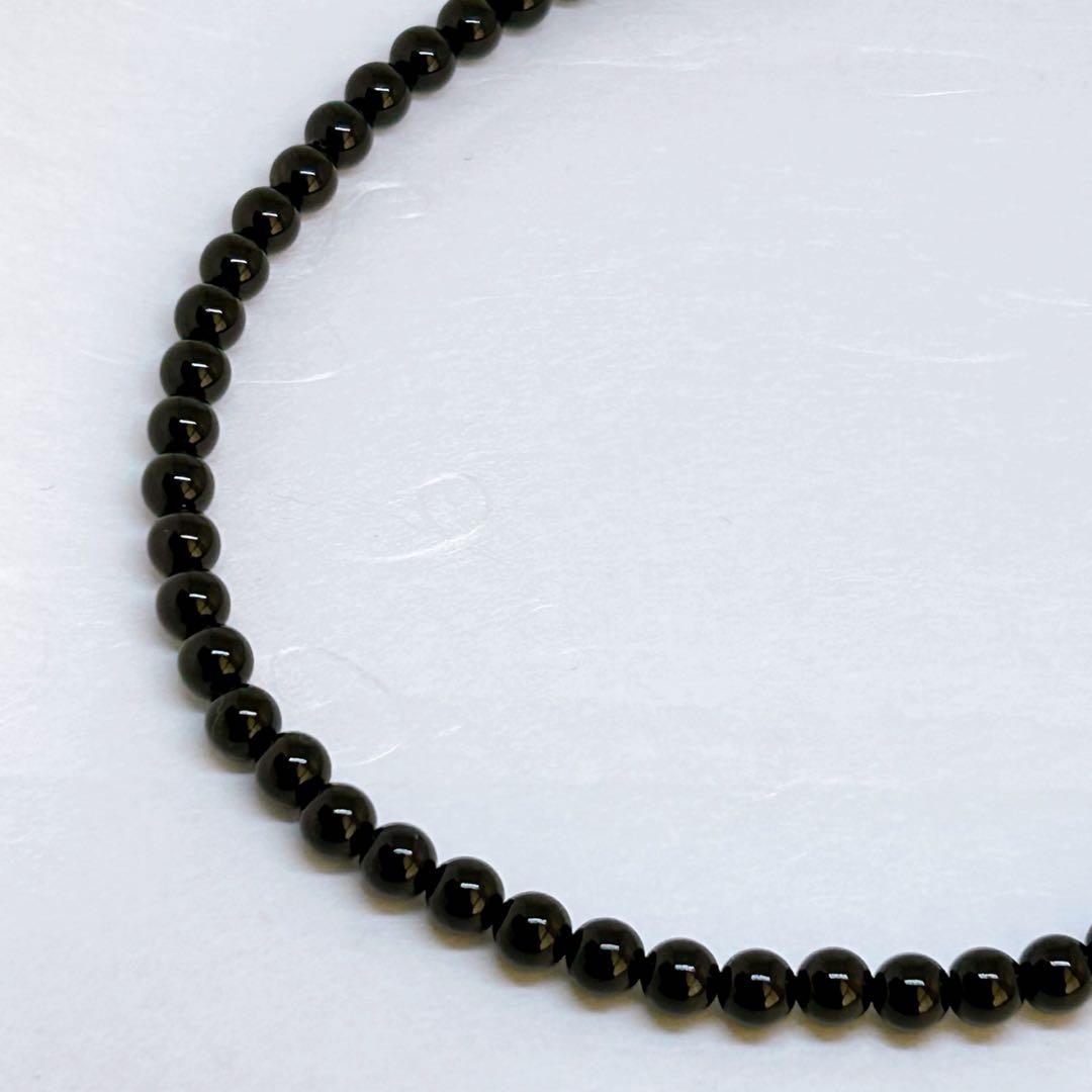 AAAモリオン丸4mmネックレス38cm＋アジャスター5cm 天然石　幸運呼ぶ