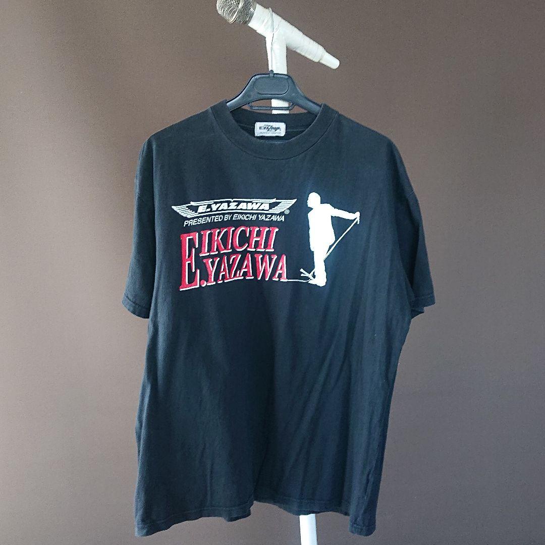 矢沢永吉 マイクスタンド片手 シルエット 羽ロゴ Tシャツ 希少