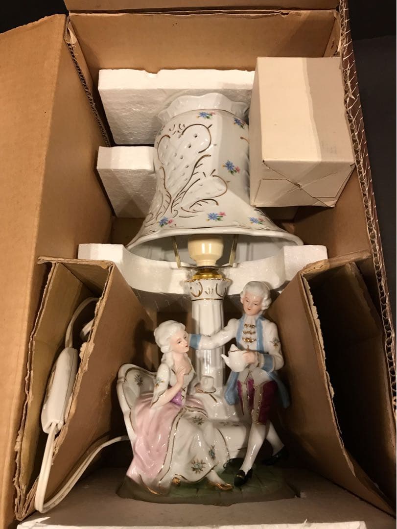 アンティーク 陶器 シェードランプ ロココ調 ヤマハ陶芸