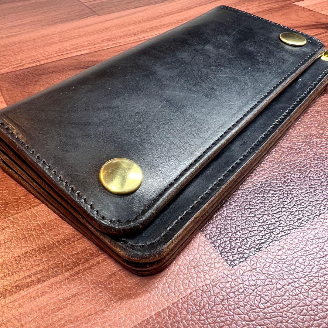 【トラッカーウォレット ロング3層】クロムエクセル ゴールド　universal