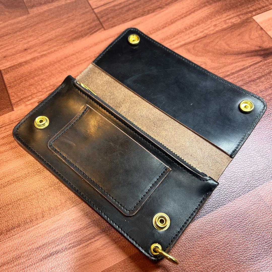 【トラッカーウォレット ロング3層】クロムエクセル ゴールド　universal