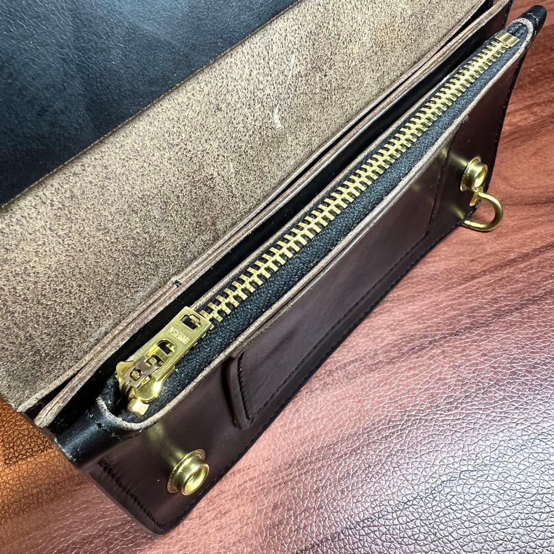 【トラッカーウォレット ロング3層】クロムエクセル ゴールド　universal