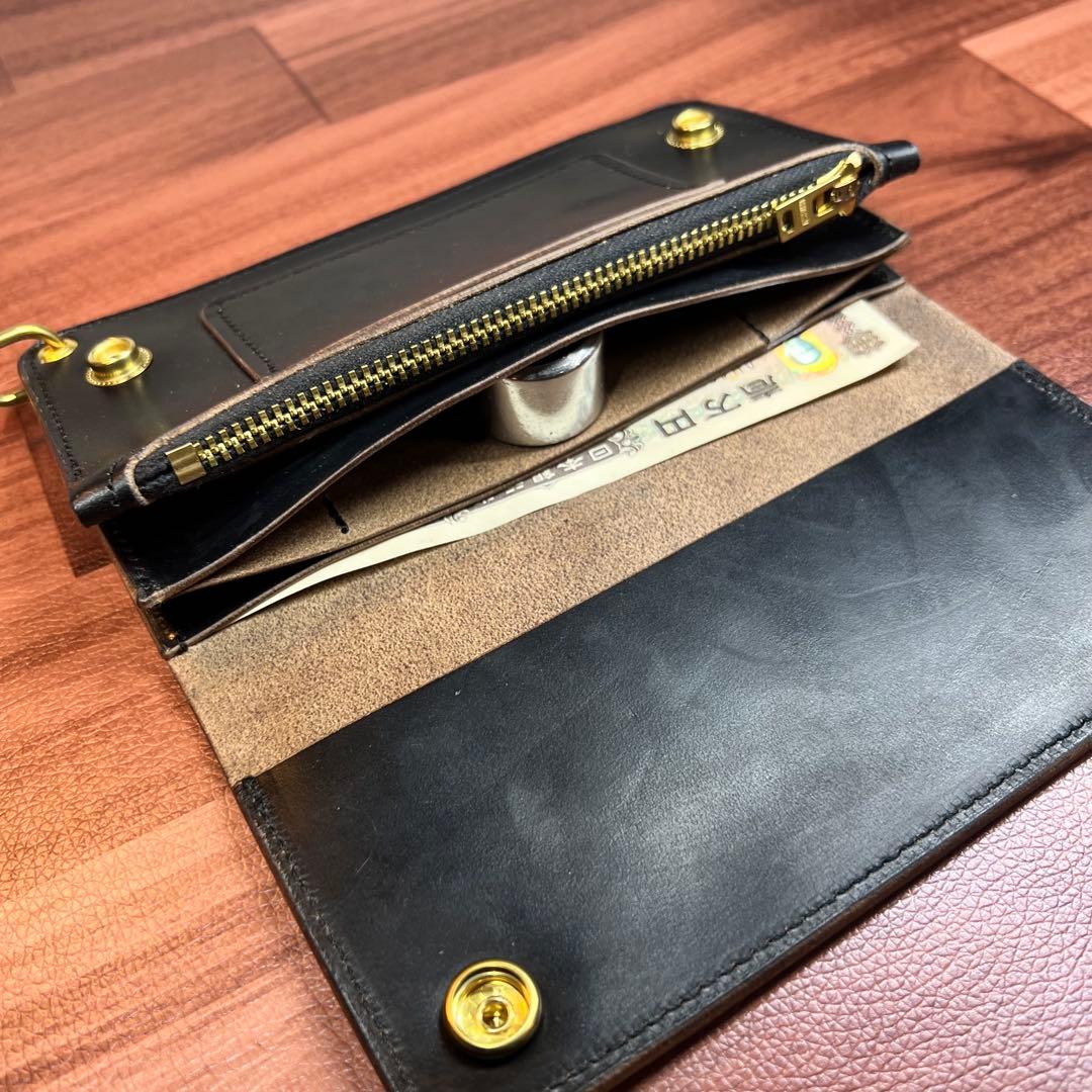 【トラッカーウォレット ロング3層】クロムエクセル ゴールド　universal