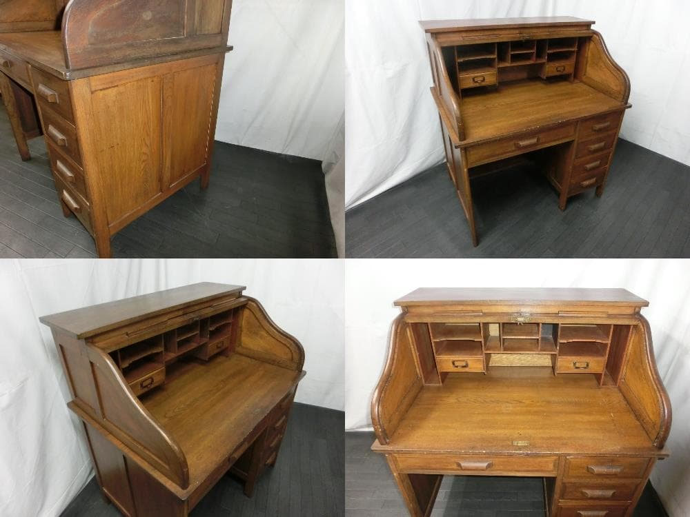 アンティーク机 文机 店舗 レトロ 蛇腹 骨董 カフェ 店舗什器 天然生活