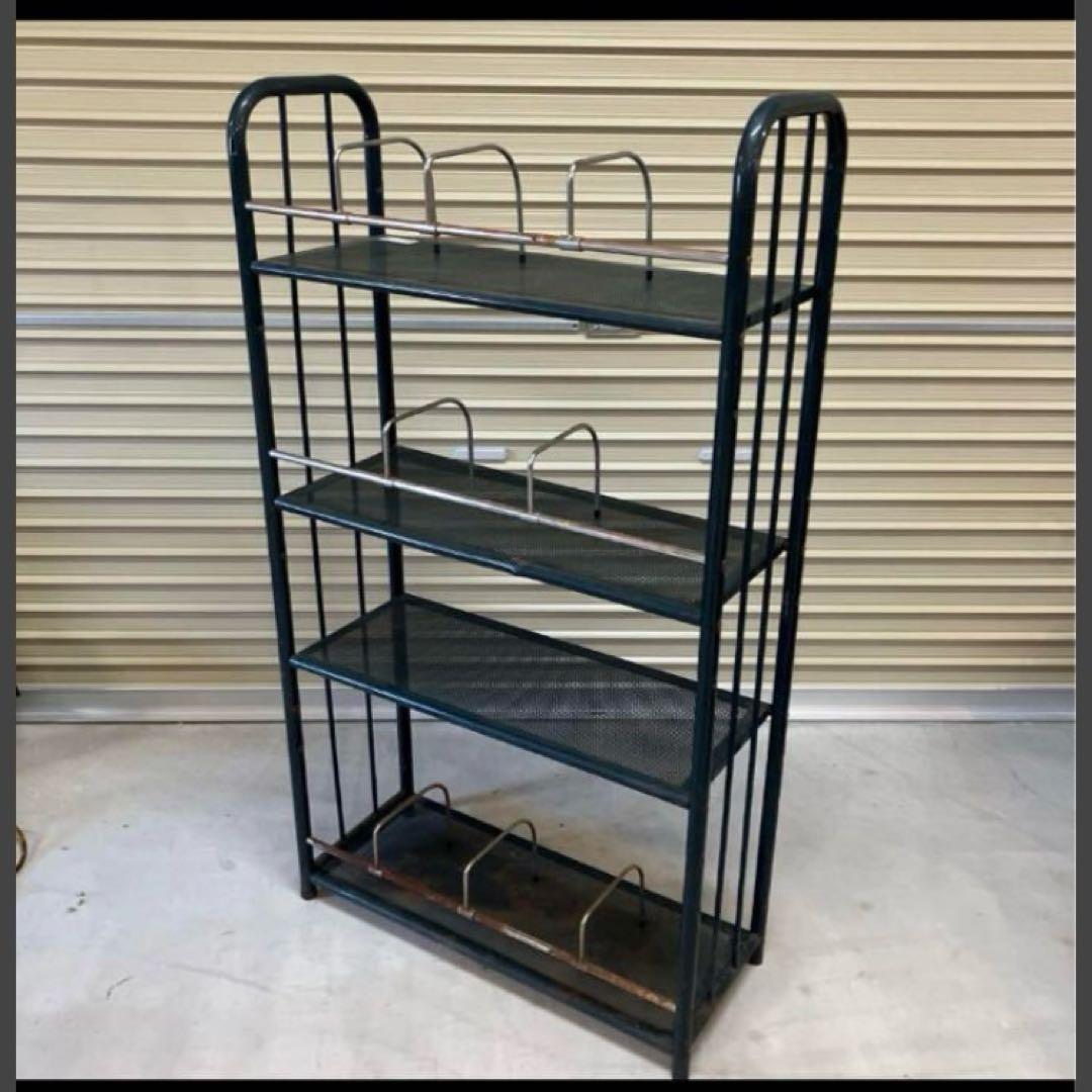 昭和レトロ インダストリアル オープンラック スチールラック 本棚 飾り棚古家具