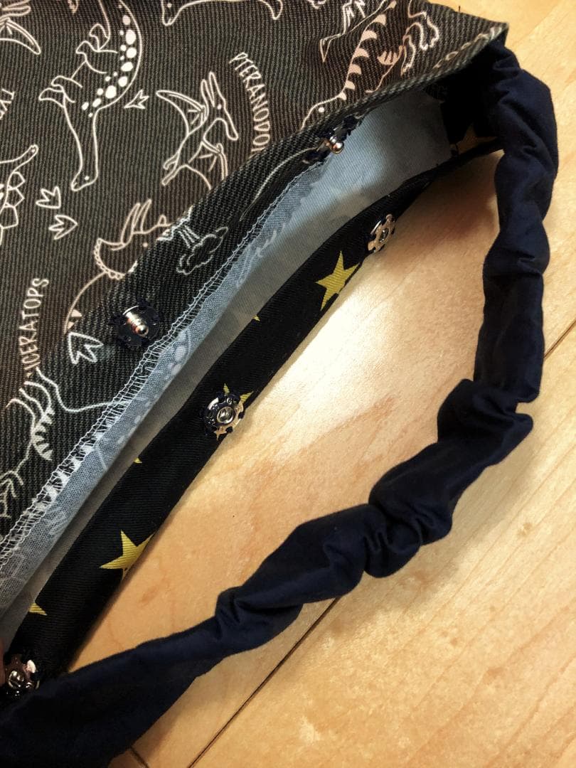 【オーダー品】　座布団カバー　ロボット　ネイビー　星　スター