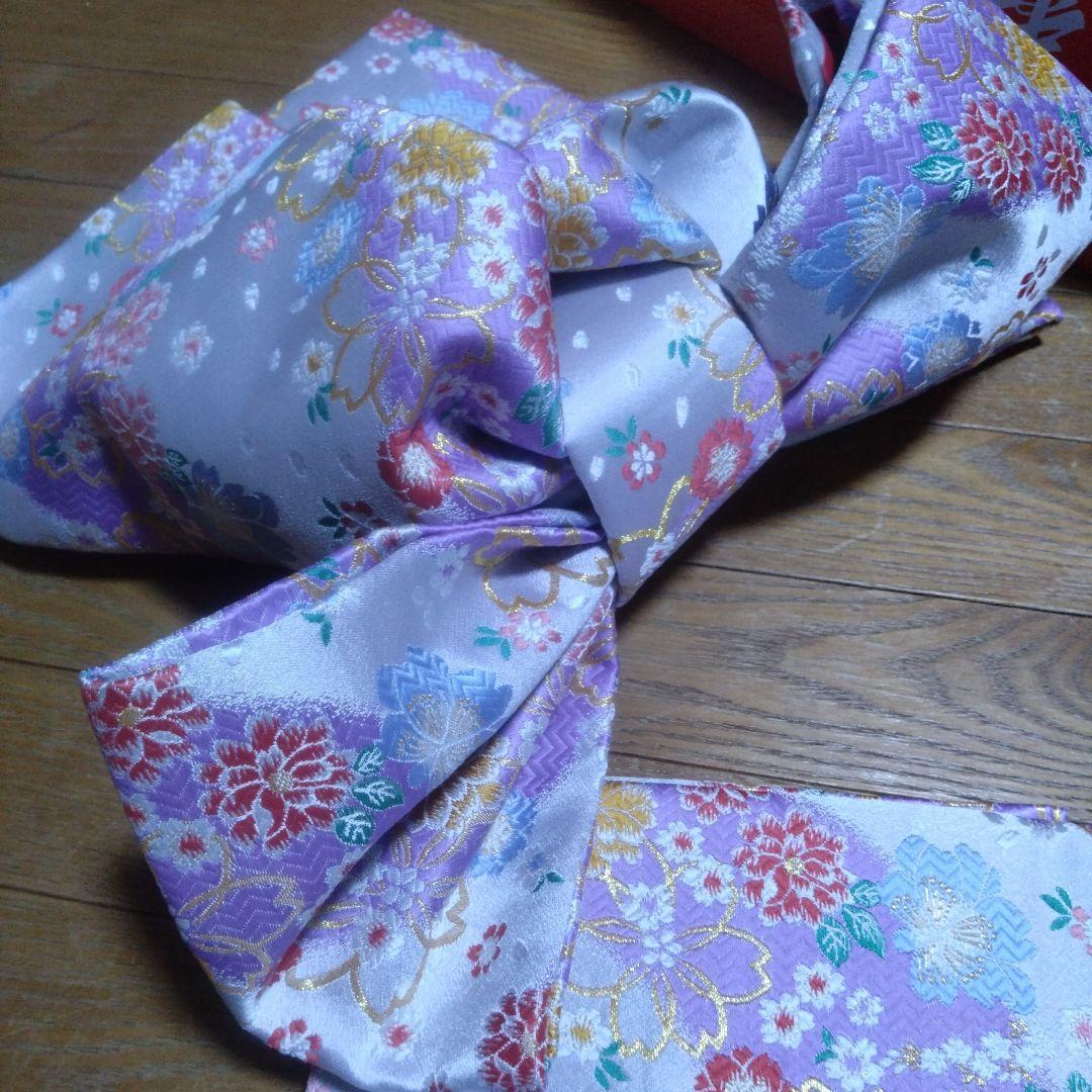 No.1未使用特大★上品銀紫グラデーション★作り帯