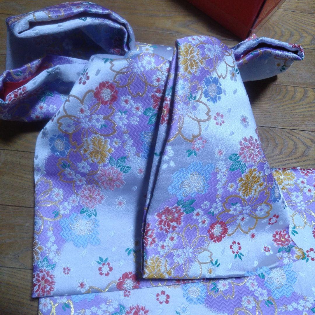 No.1未使用特大★上品銀紫グラデーション★作り帯