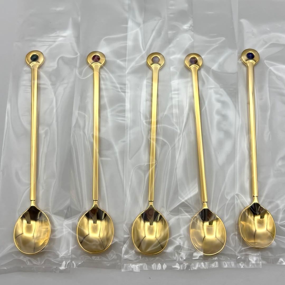 MIKIMOTO ミキモト 半貴石カトラリー スプーン 5本セット