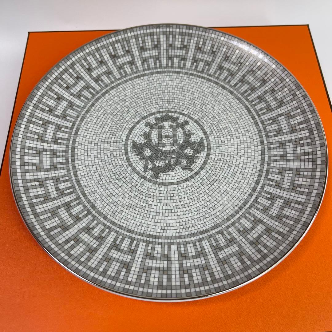 エルメス　デザートプレート 〈モザイク 24〉 プラチナ 1枚　新品未使用品