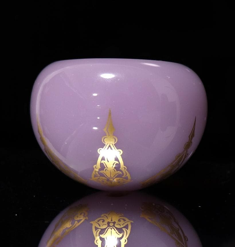 オールド・バカラ 激レア 金彩 ペーパーウェイト ライトパープル