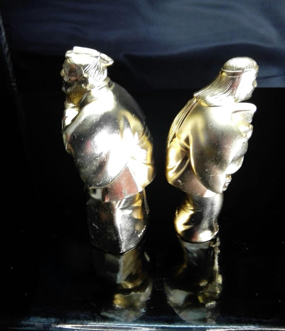 ☆a887、高砂人形 金メッキ 置物 2点 縁起物正月 高砂 インテリア