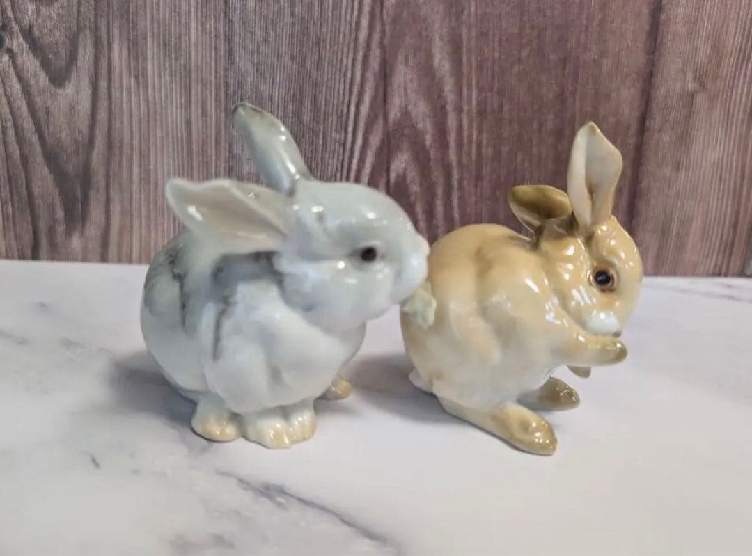 フッチェンロイター ヴィンテージ　うさぎの置物　2点セット