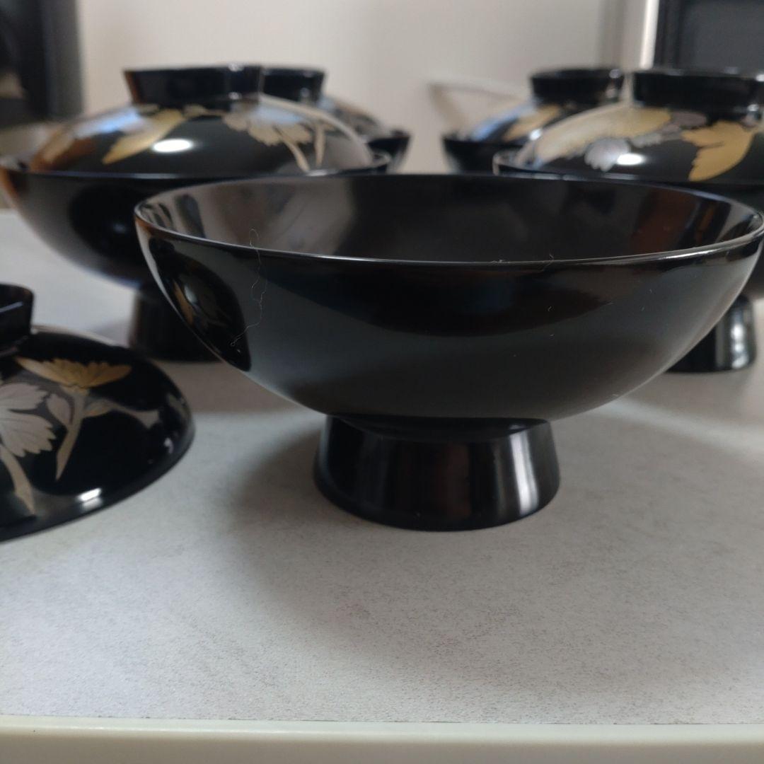 く*ん様 輪島塗 漆器 椀 5個セット 金色の花模様 - メルカリ