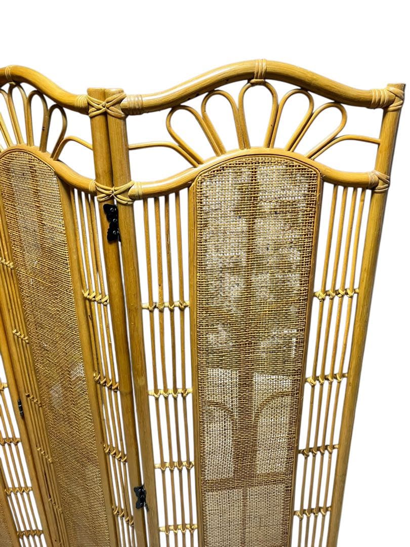 【極美品】東谷株式会社 パーテーション ラタン 衝立 3連 インテリア お洒落