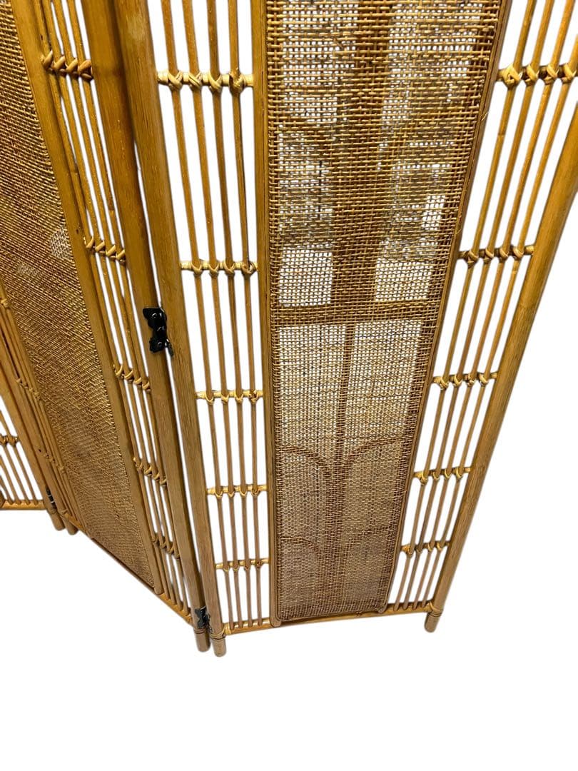 【極美品】東谷株式会社 パーテーション ラタン 衝立 3連 インテリア お洒落