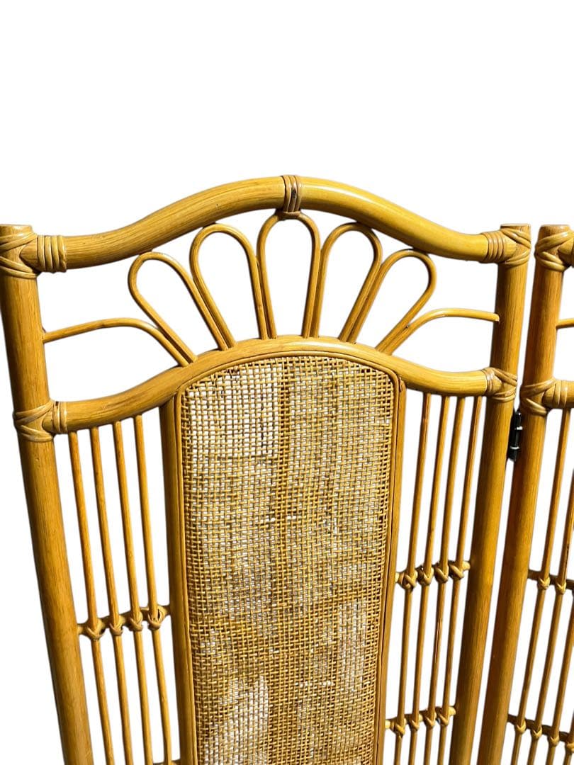 【極美品】東谷株式会社 パーテーション ラタン 衝立 3連 インテリア お洒落