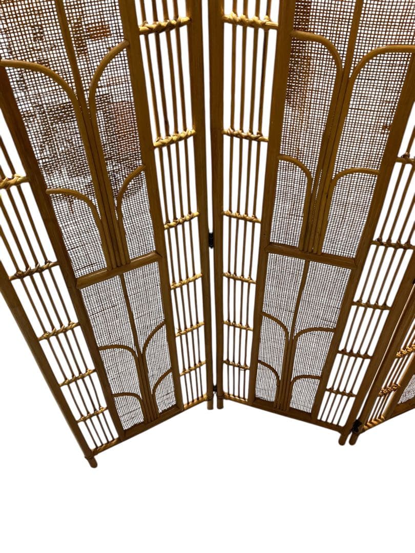 【極美品】東谷株式会社 パーテーション ラタン 衝立 3連 インテリア お洒落