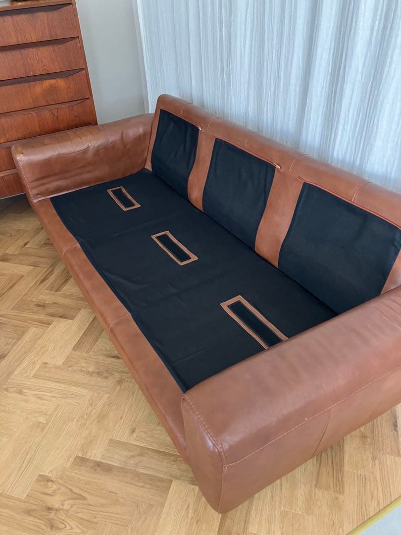 【送料込】unicoウニコ モルン レザーソファ3人掛け