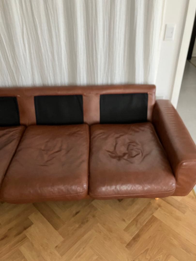 【送料込】unicoウニコ モルン レザーソファ3人掛け