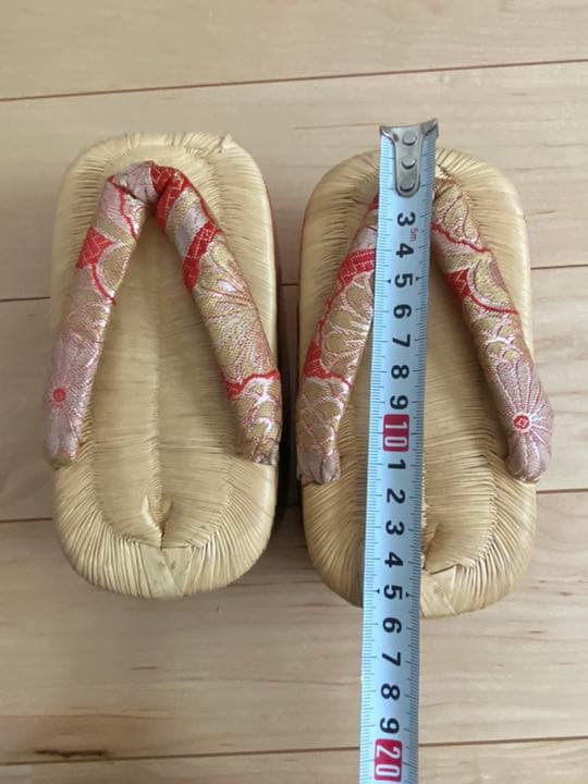 アンティーク　ぽっこり草履　鶴羽