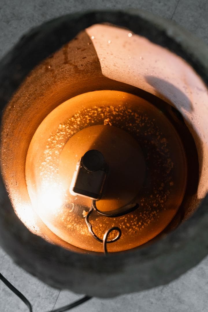 和モダン 信楽焼 つくばい照明 灯り オブジェ 陶器　ライト 什器