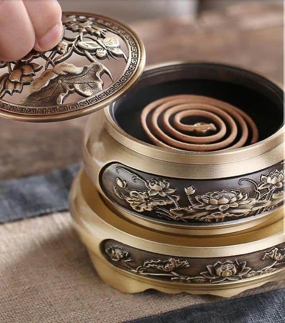 純銅香炉白檀香炉は、仏に供える薫香沈香安神の家庭用渦巻き香香炉です。