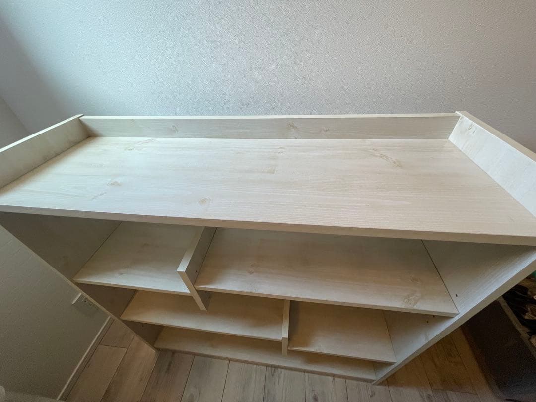 収納ラック シンプル本棚 可動棚付き 幅90cm ラック ホワイトウッド 収納棚