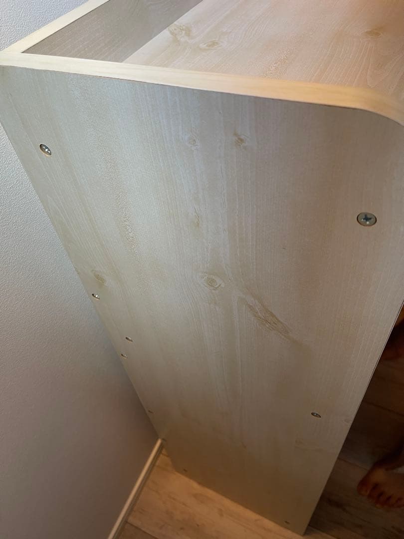 収納ラック シンプル本棚 可動棚付き 幅90cm ラック ホワイトウッド 収納棚