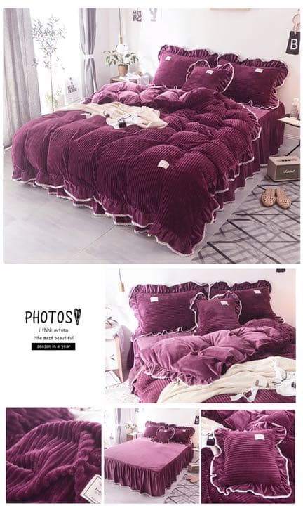 布団カバー シングル3点セット 暖かい 秋冬 ダブル4点セット モコモコ