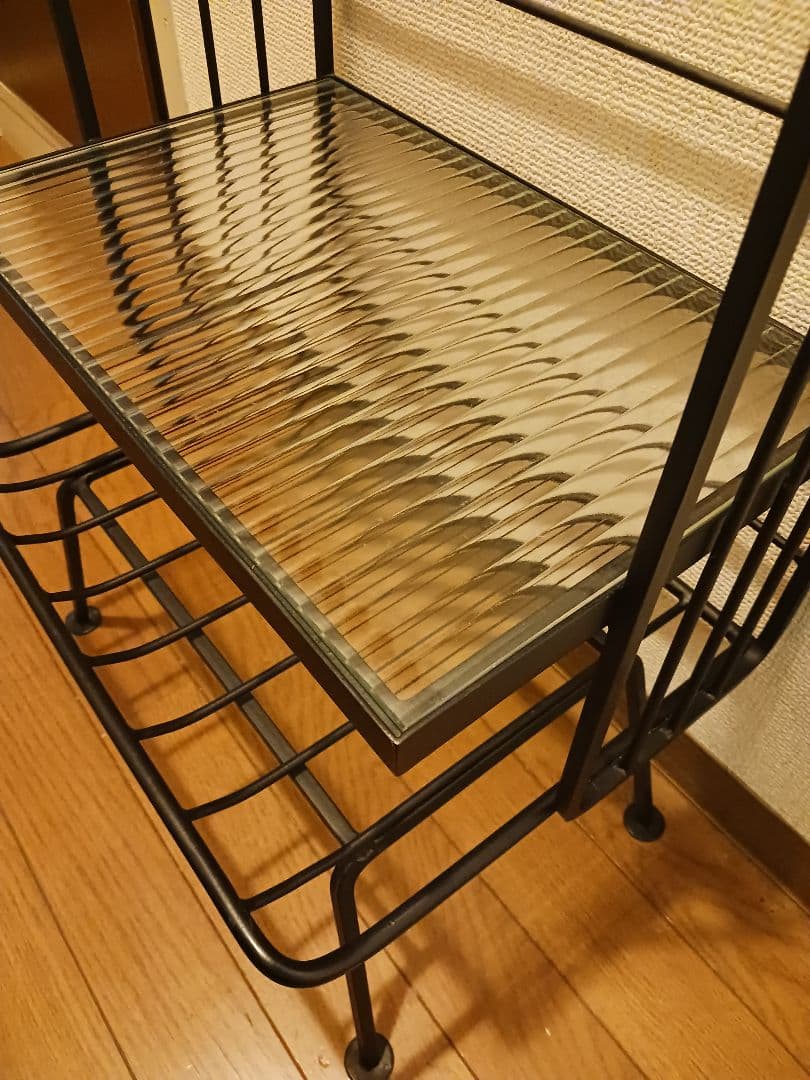 unico STELLA スモールシェルフ アイアン×ガラス