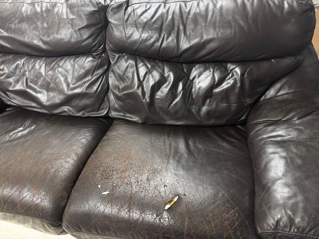 高級ソファ 本革 大塚家具 茶色 レザーワールド　3人サイズ