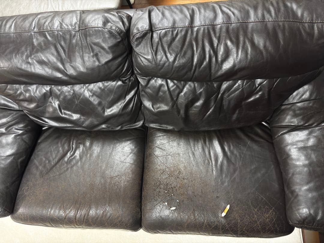 高級ソファ 本革 大塚家具 茶色 レザーワールド　3人サイズ