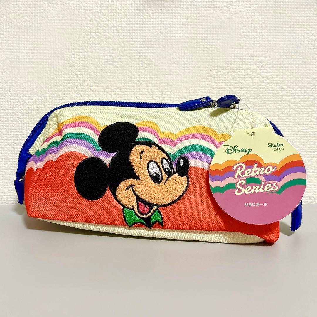 新品未使用】Disney ディズニー レトロ ミッキーマウス がま口ポーチ