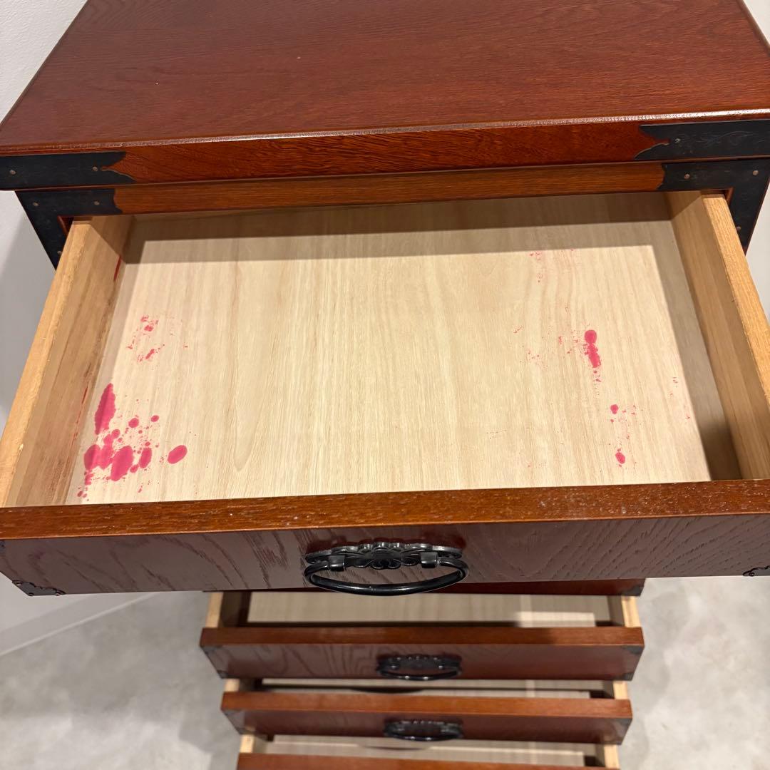 福島民芸　民芸家具　電話台　6段チェスト