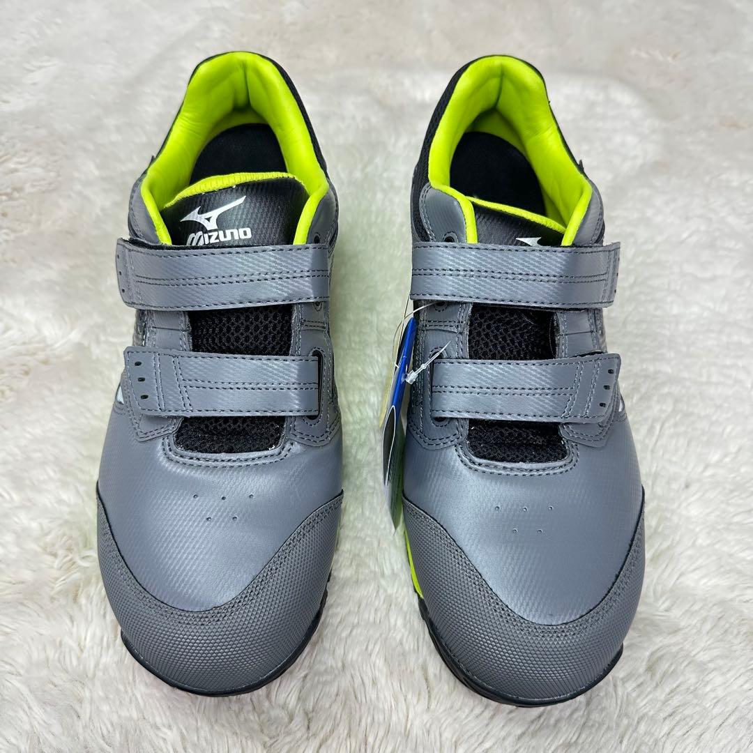 ✨美品✨新品ミズノ安全靴26.5cm 軽量グレー×黄JSAA A種マジックテープ