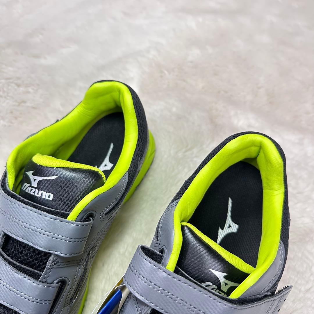 ✨美品✨新品ミズノ安全靴26.5cm 軽量グレー×黄JSAA A種マジックテープ