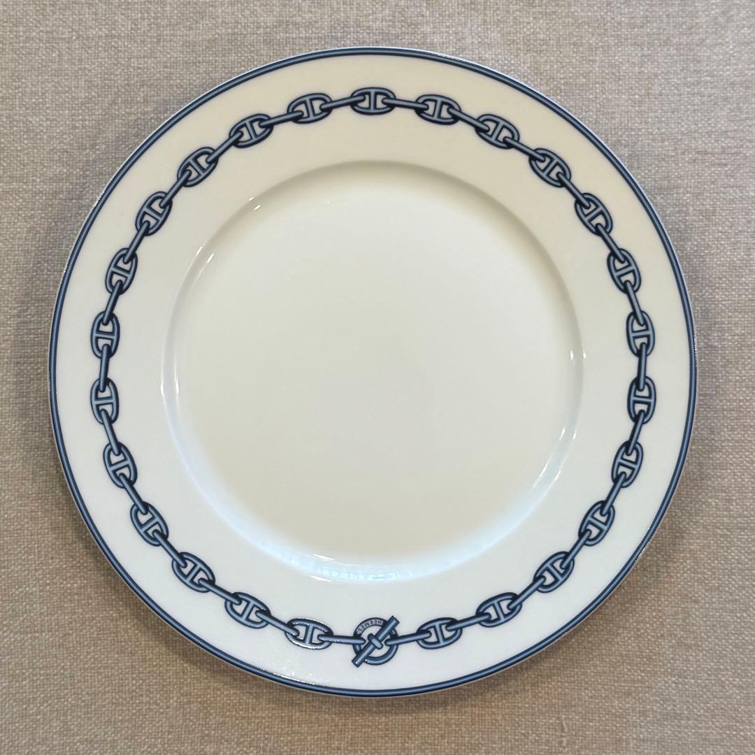 HERMES プレート3枚セット シェーヌダンクル 27cm ブルー