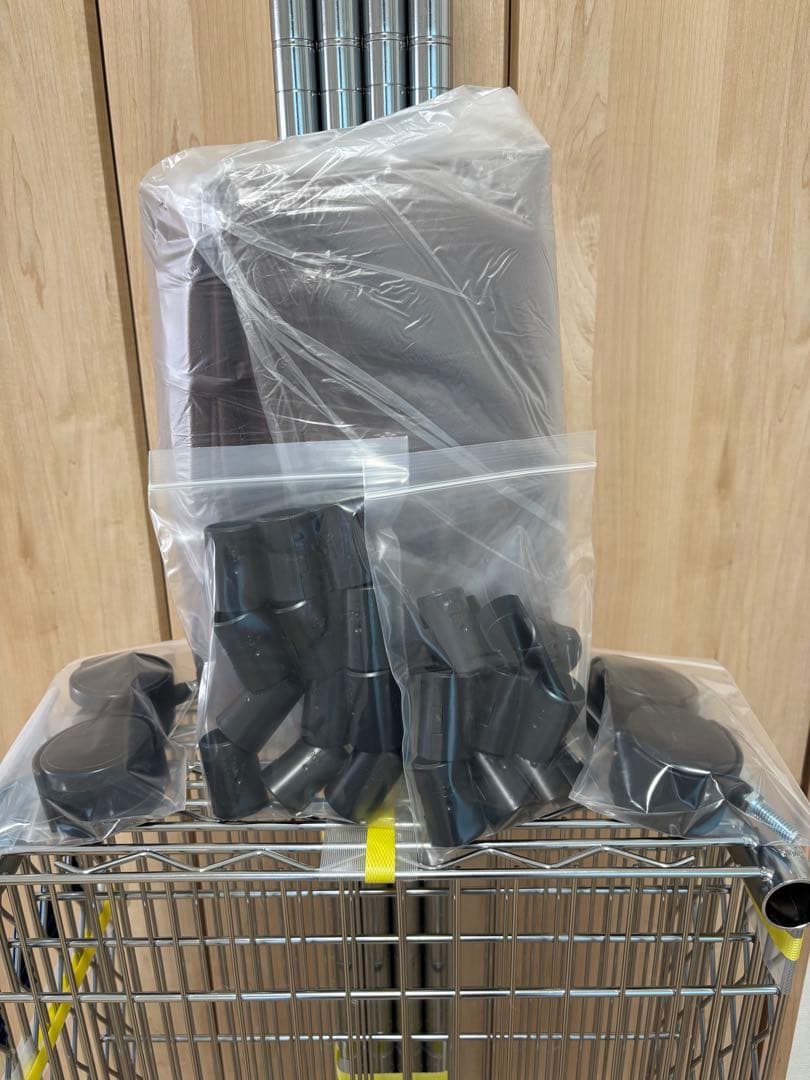 みんた様購入専用ルミナススリムキャスター付シルバー5段ラック　カバー付　90幅