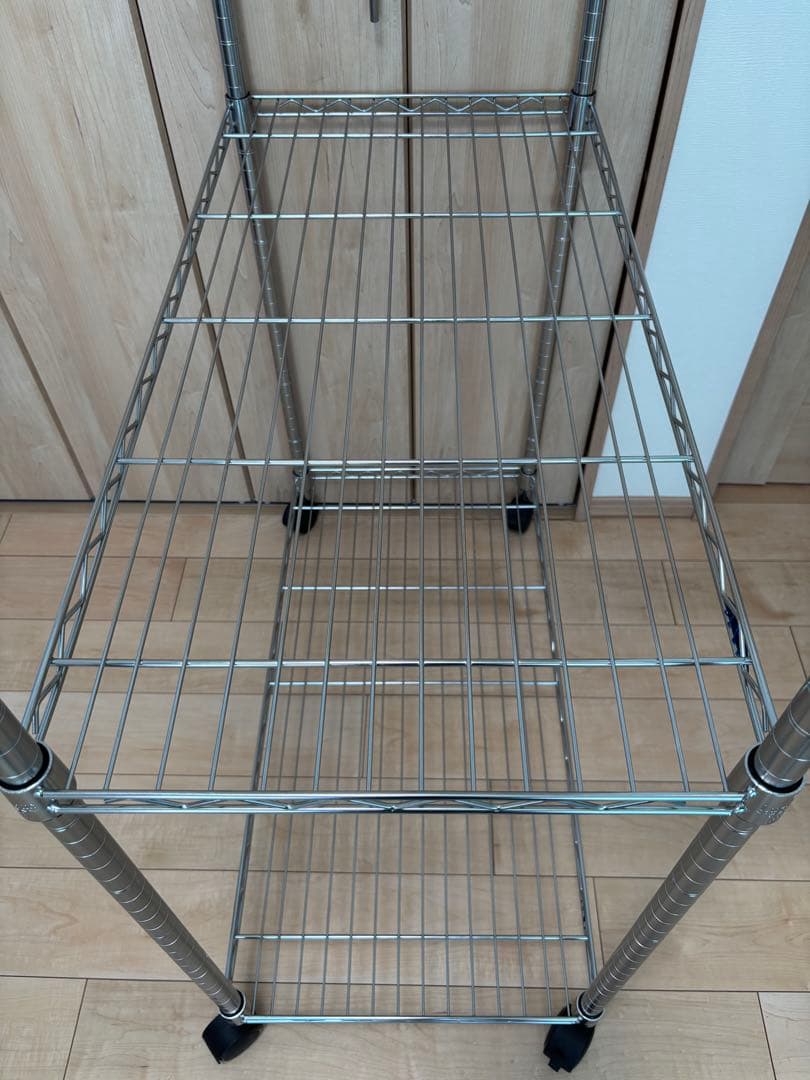 みんた様購入専用ルミナススリムキャスター付シルバー5段ラック　カバー付　90幅