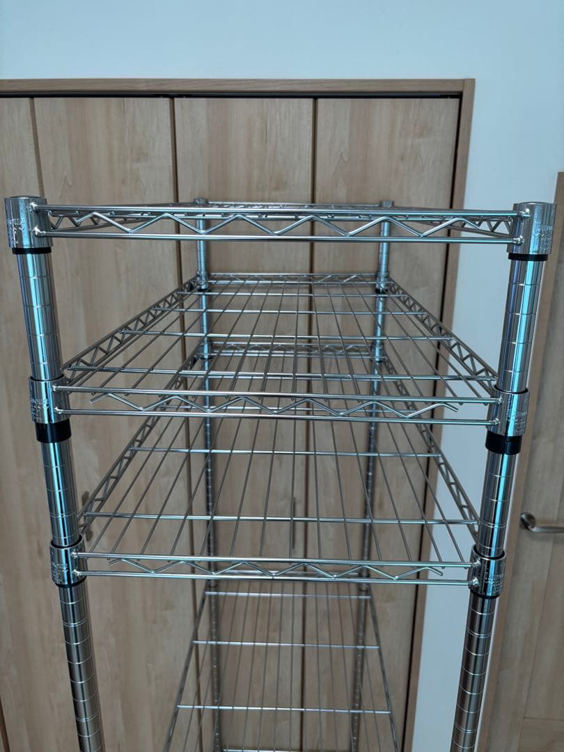 みんた様購入専用ルミナススリムキャスター付シルバー5段ラック　カバー付　90幅