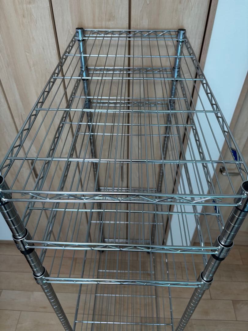 みんた様購入専用ルミナススリムキャスター付シルバー5段ラック　カバー付　90幅