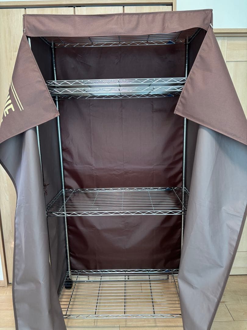 みんた様購入専用ルミナススリムキャスター付シルバー5段ラック　カバー付　90幅