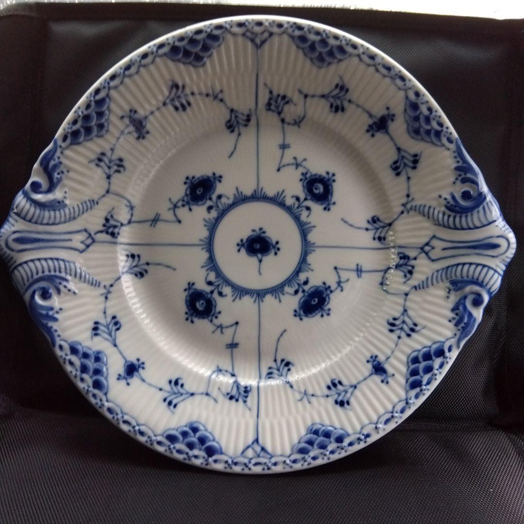 ロイヤルコペンハーゲン B＆Bプレート 大皿 ブルーフルーテッド　ハーフレース
